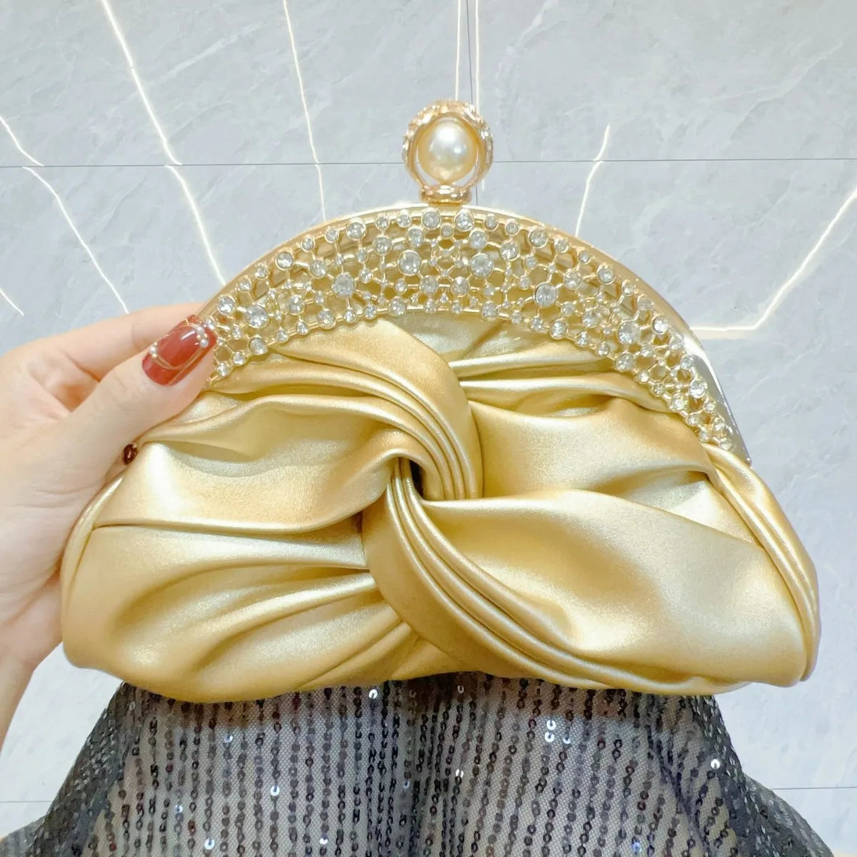Luxury Women  Fashion Design Handbags Sparkling Banquet Clutch Bag