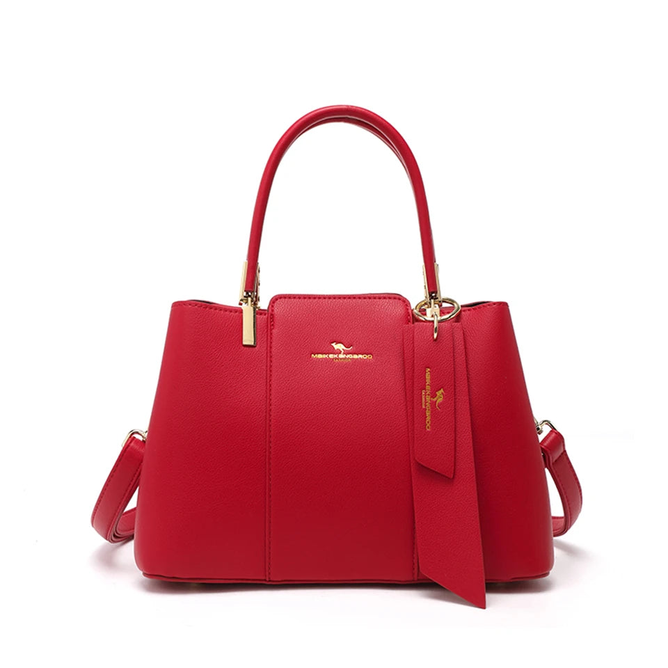 Luxury Handbag Fashion Print Large Capacity Soft Leather