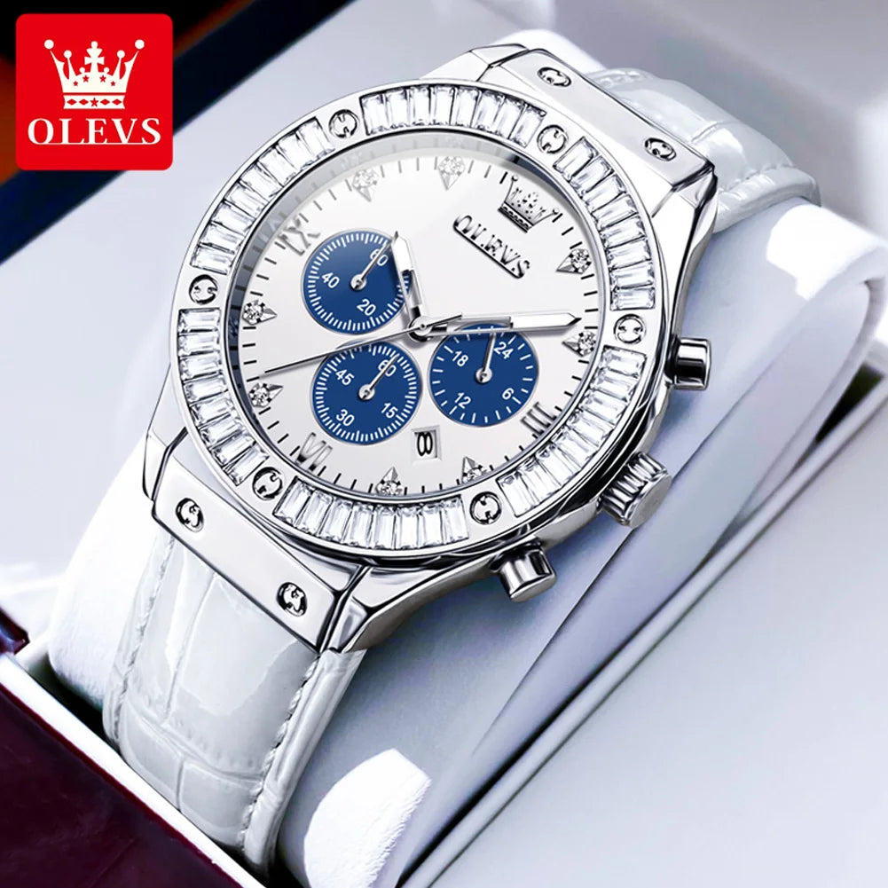 Analog Quartz Watch for Women Leather Strap Waterproof Luxury Elegant
