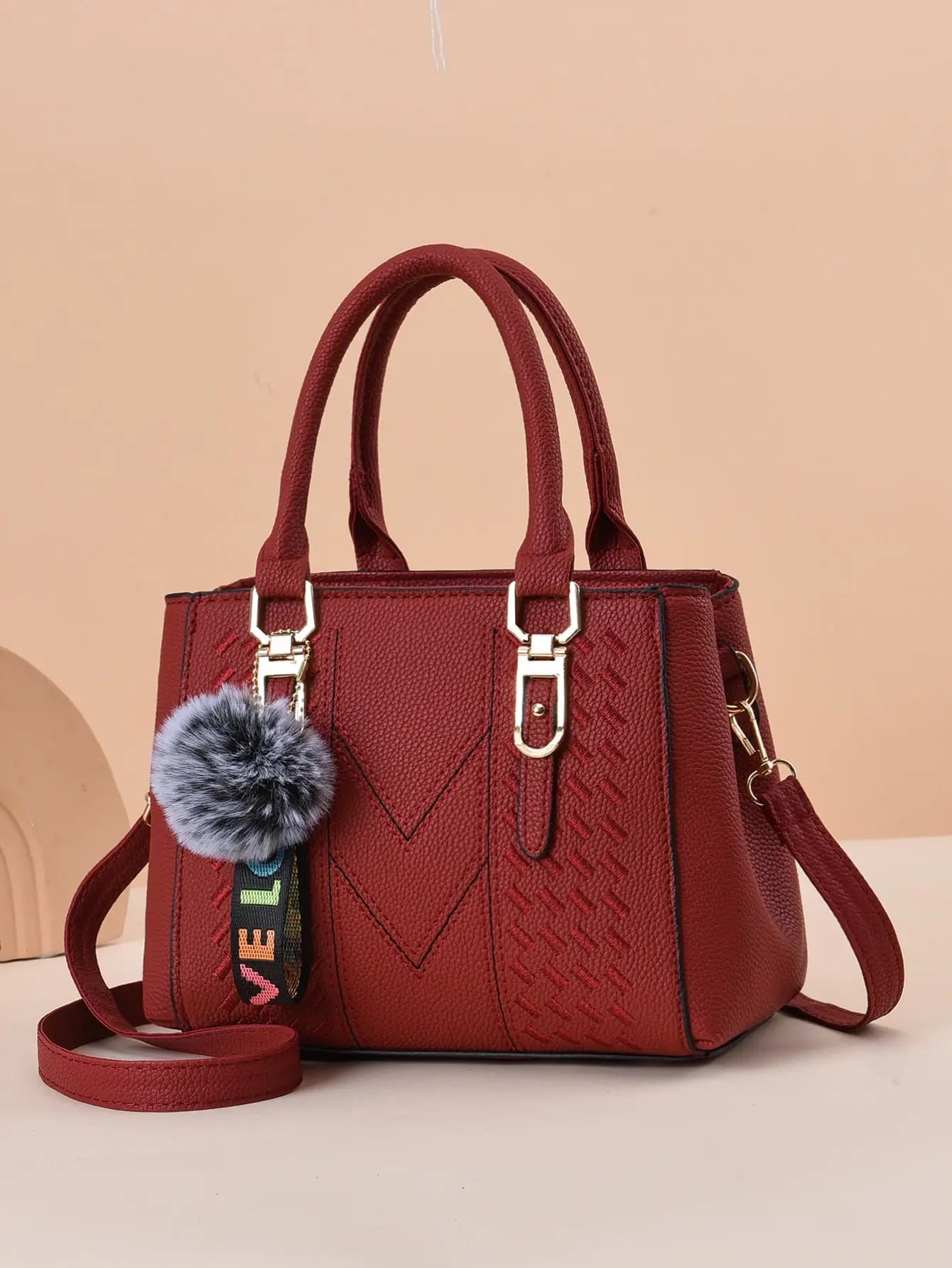 Fashionable large capacity embroidered women's crossbody bag