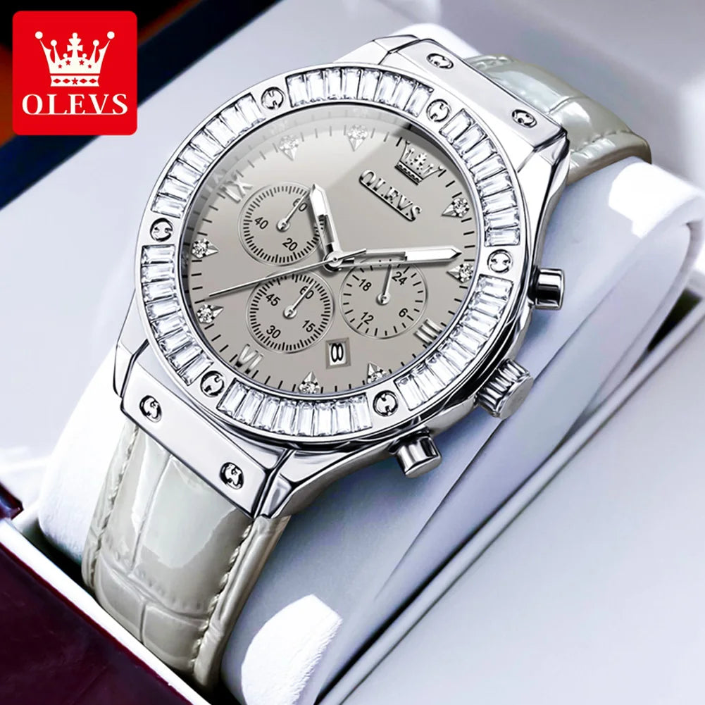 Analog Quartz Watch for Women Leather Strap Waterproof Luxury Elegant