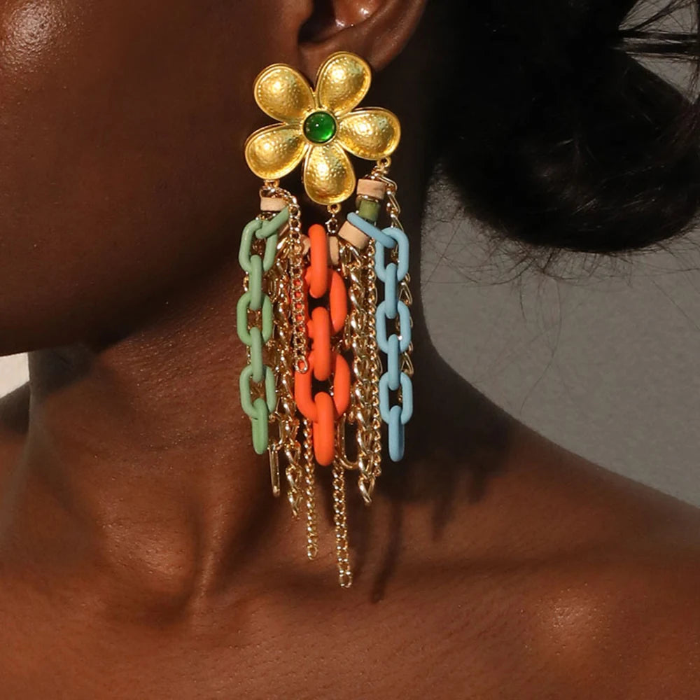 Flower Chain Earring