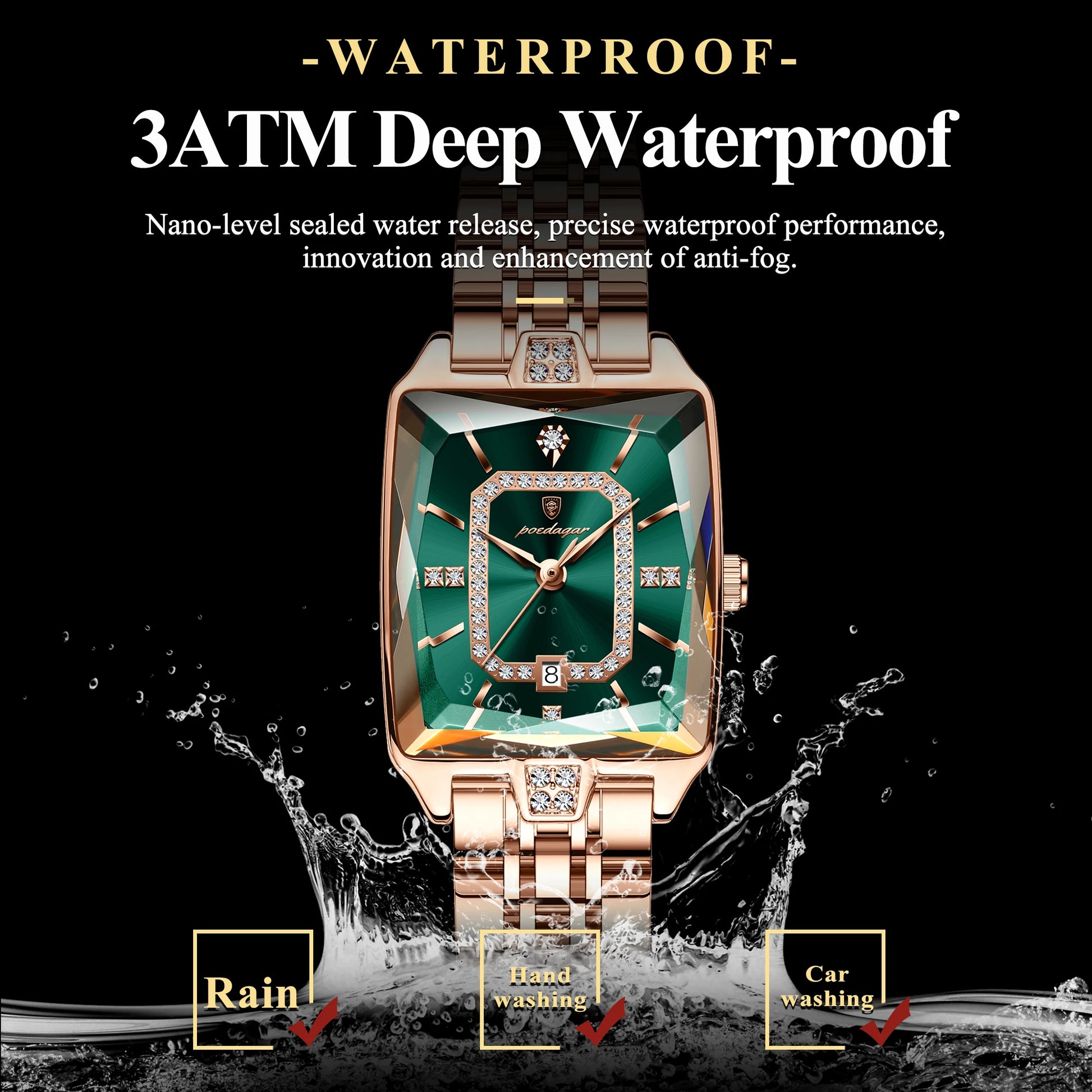 Luxury Ladies Wristwatch. Waterproof and Stainless Steel