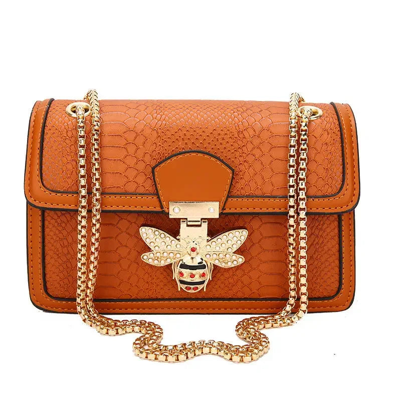 Luxury Crooobody Handbag. Bee Lock Tote Casual Flap . Crocodile Print  Handbag