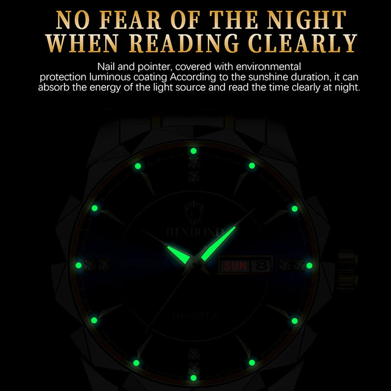 Luxury Fashion Ladies Quartz Watch Waterproof with Luminous Date