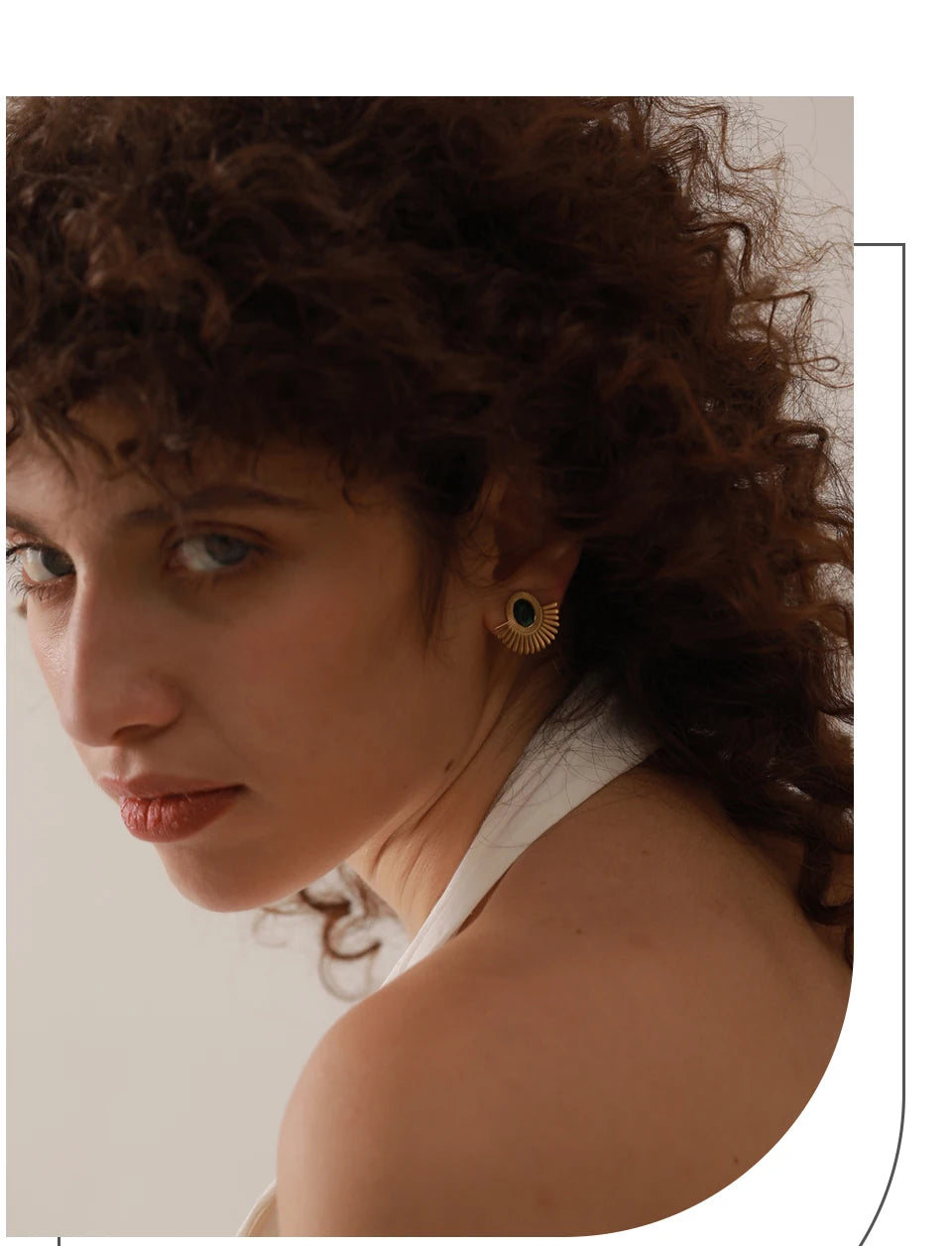 Mid Stone Sunflower Clip-on Earrings