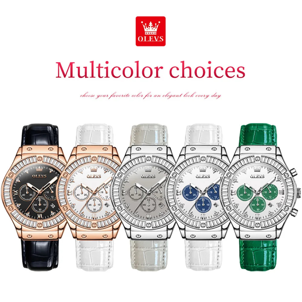 Analog Quartz Watch for Women Leather Strap Waterproof Luxury Elegant