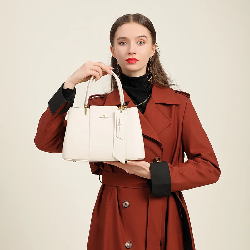 Luxury Handbag Fashion Print Large Capacity Soft Leather