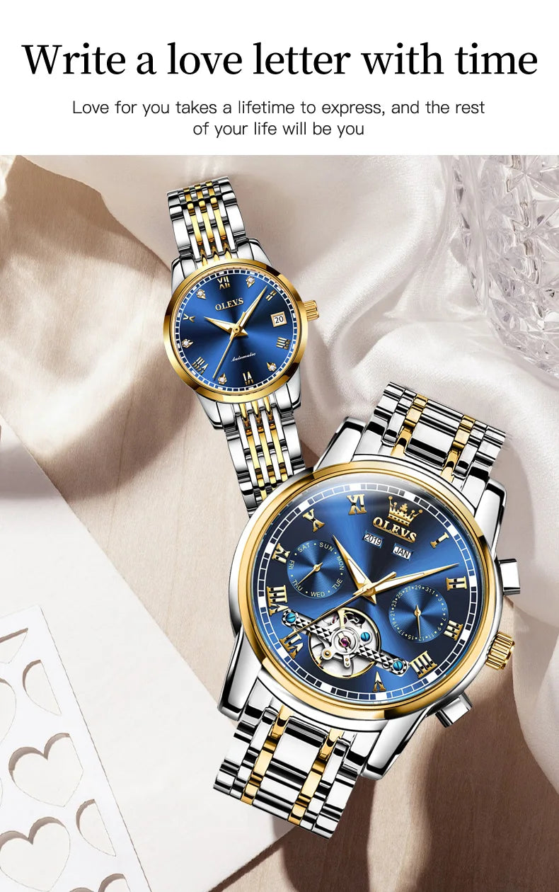 Watches for Men and Women Waterproof Watches His or Hers Lover's Watch Set