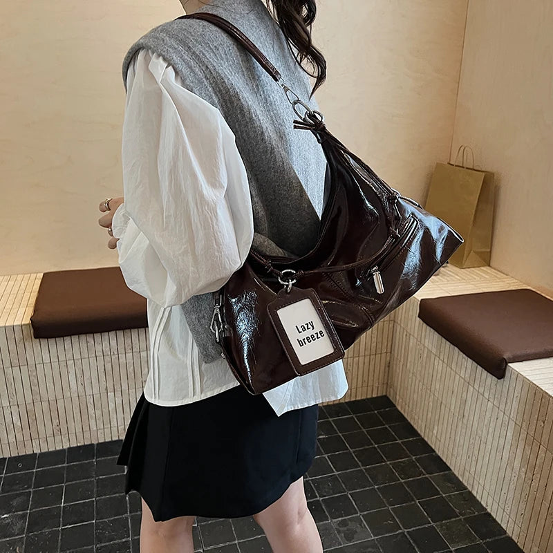 LEFTSIDE PU Leather Shoulder Bags for Women 2025 Luxury Designer Crossbody Bag Females Fashion Underarm Bags Handbags and Purses