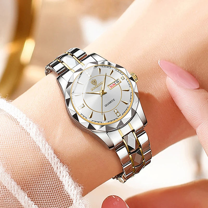 Luxury Fashion Ladies Quartz Watch Waterproof with Luminous Date