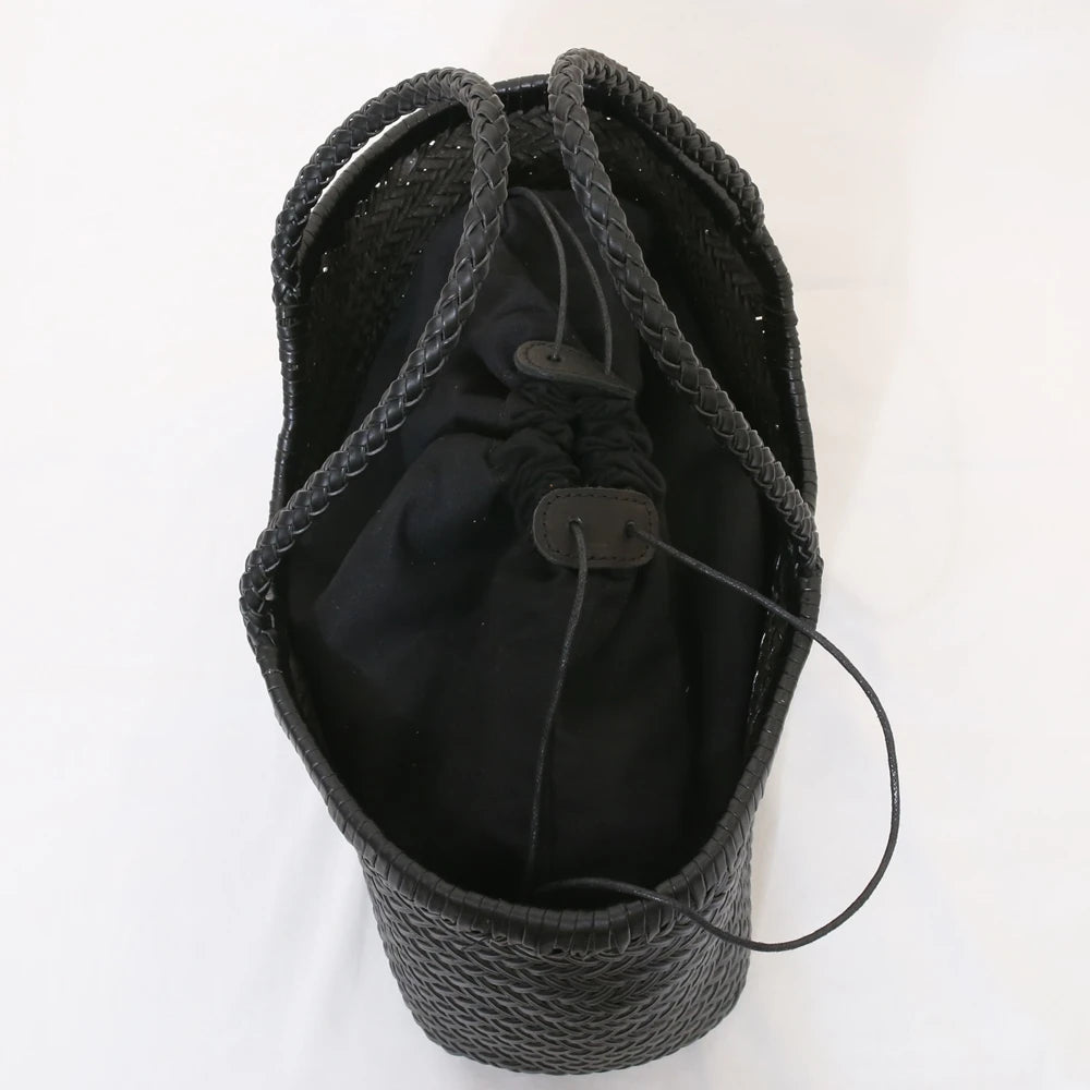 Genuine Leather Shoulder Bag Weaving Casual Shopping Bag