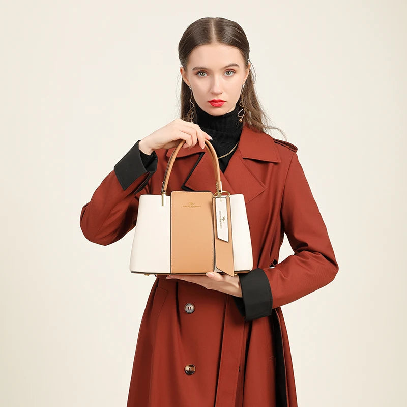 Luxury Handbag Fashion Print Large Capacity Soft Leather