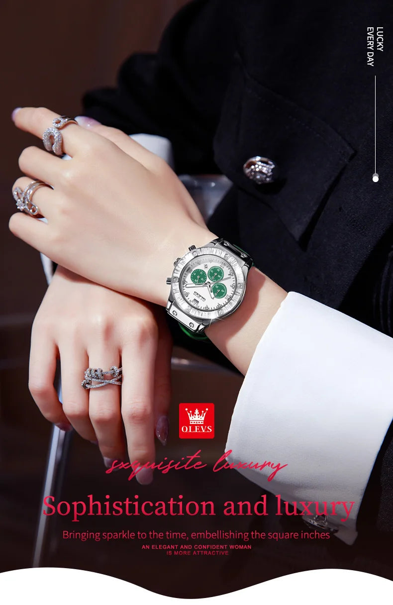 Analog Quartz Watch for Women Leather Strap Waterproof Luxury Elegant