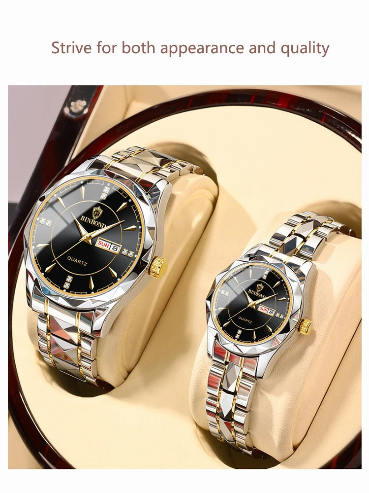 Luxury Fashion Ladies Quartz Watch Waterproof with Luminous Date