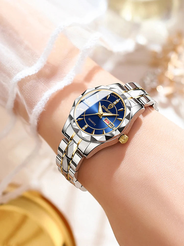 Luxury Fashion Ladies Quartz Watch Waterproof with Luminous Date