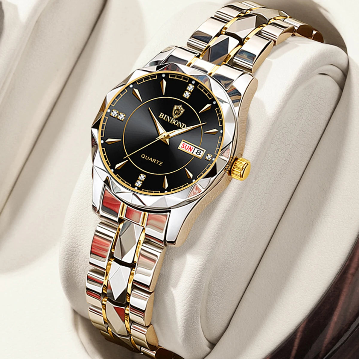 Luxury Fashion Ladies Quartz Watch Waterproof with Luminous Date