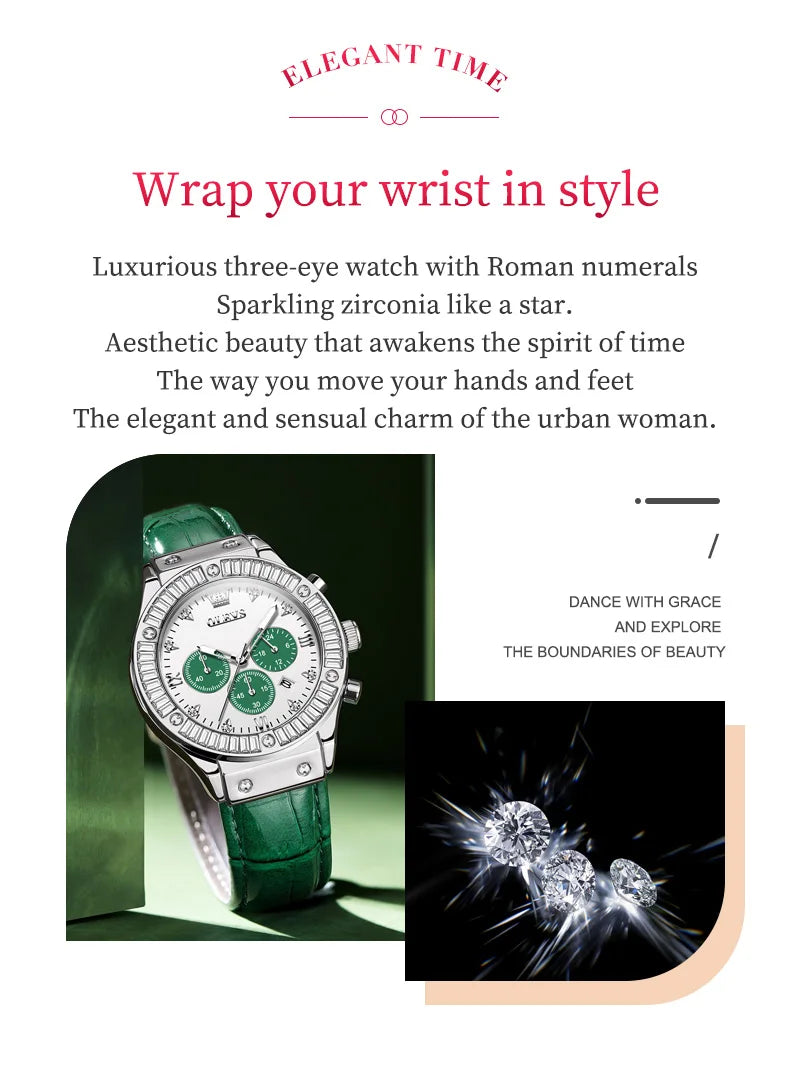 Analog Quartz Watch for Women Leather Strap Waterproof Luxury Elegant