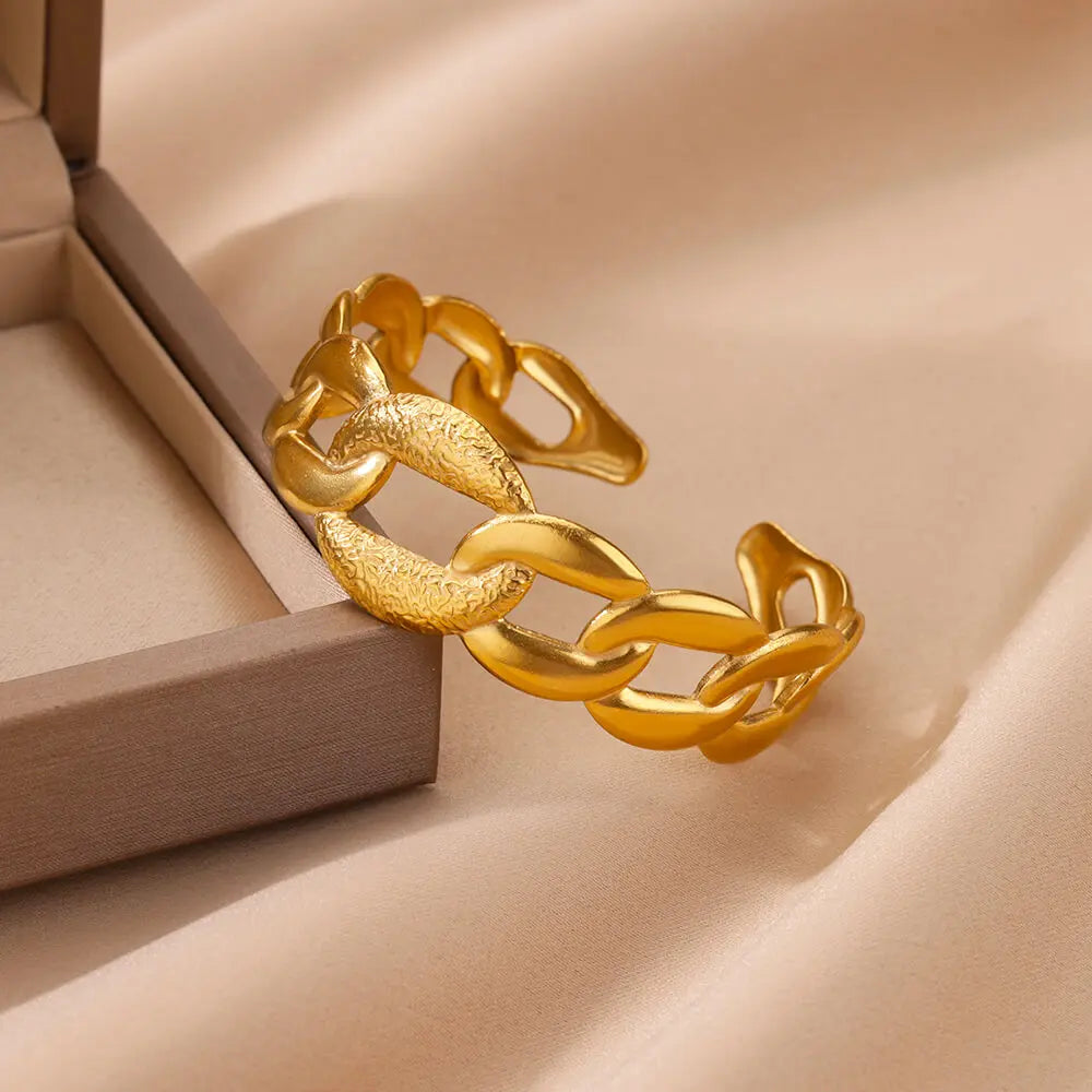 Golden Luxe Link Cuff Bracelet