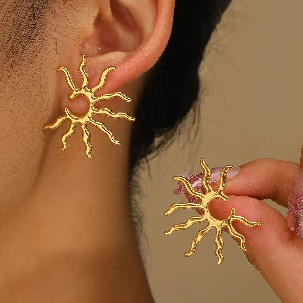 Blazing Sun Sculpted Earrings