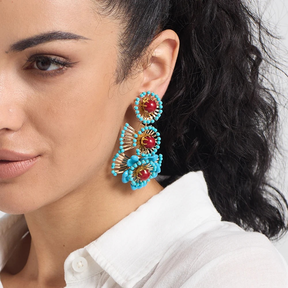 Bohemian Resin Beaded Earrings