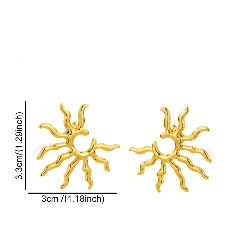 Blazing Sun Sculpted Earrings