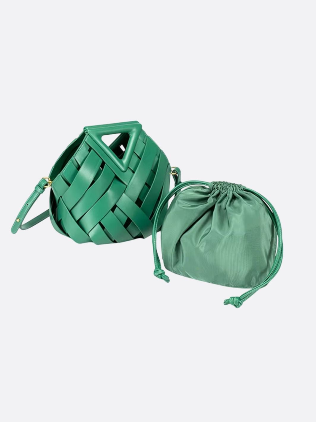 Woven Leather Crossbody Handbag - Oreela