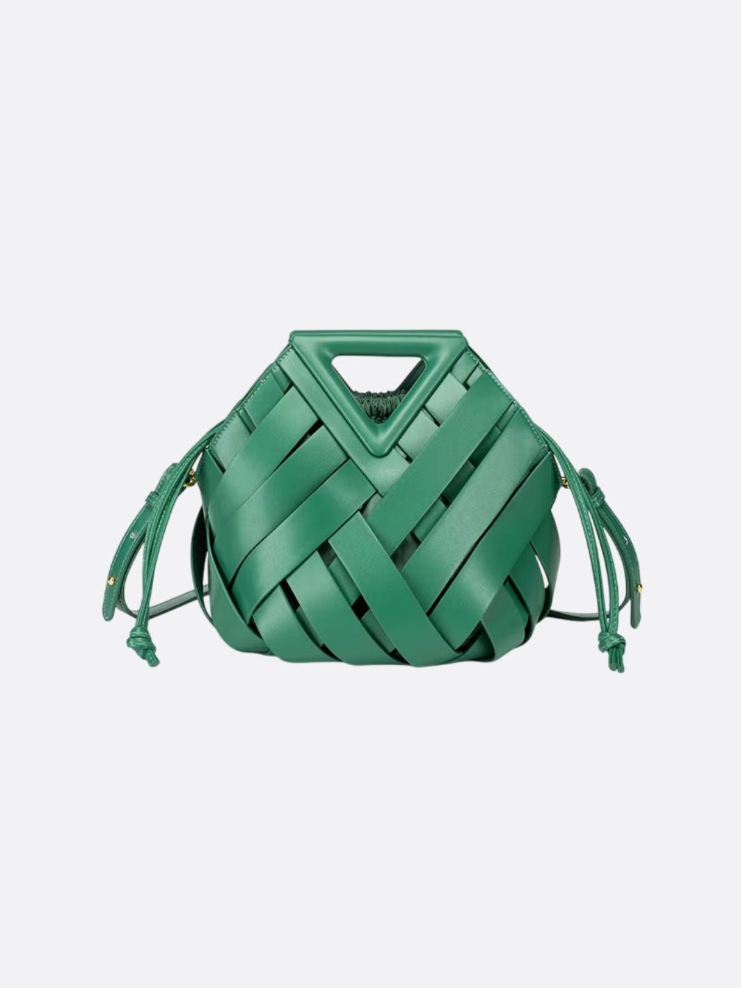 Woven Leather Crossbody Handbag - Oreela