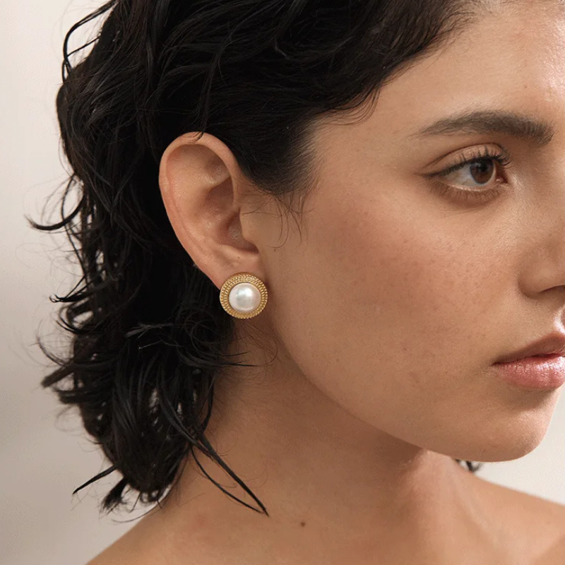 Plated Pearl Studs