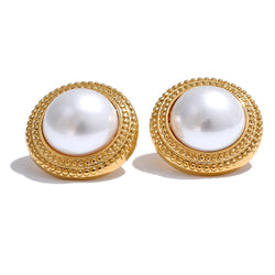 PVD Plated Pearl Studs