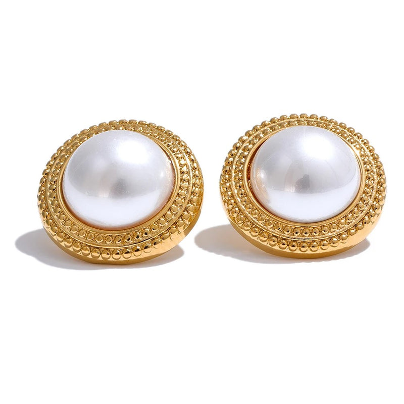 PVD Plated Pearl Studs