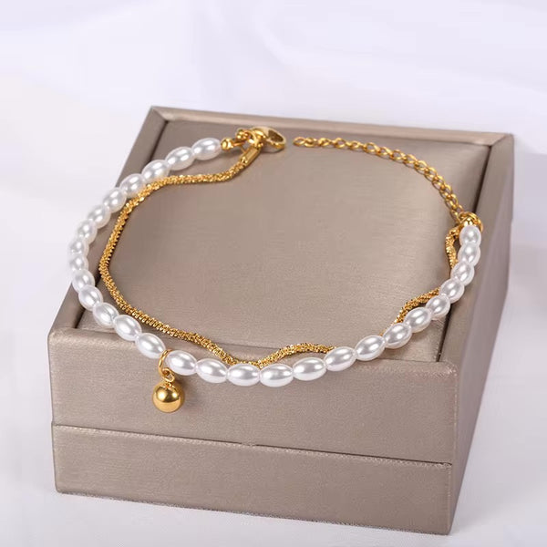 Gia Gold Pearl Bracelet