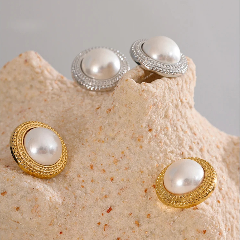 Plated Pearl Studs