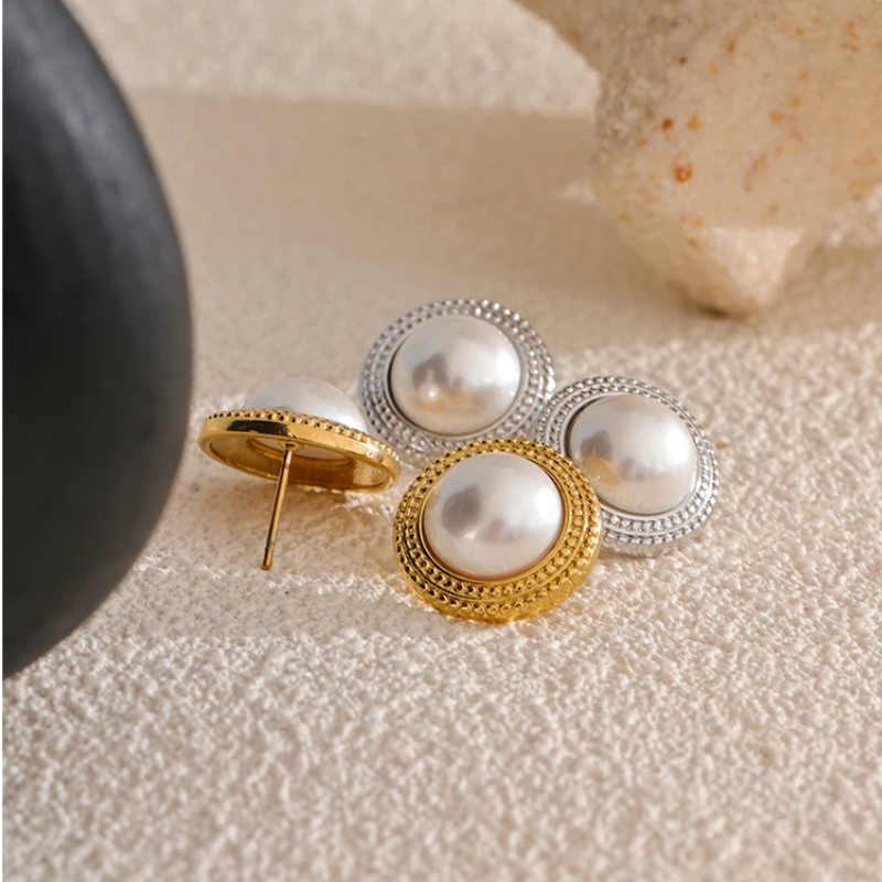 Plated Pearl Studs