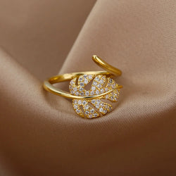 Palm Leaf Gold Ring