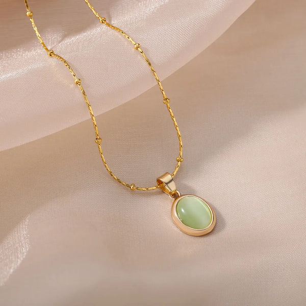 Green Opal Stone Necklace