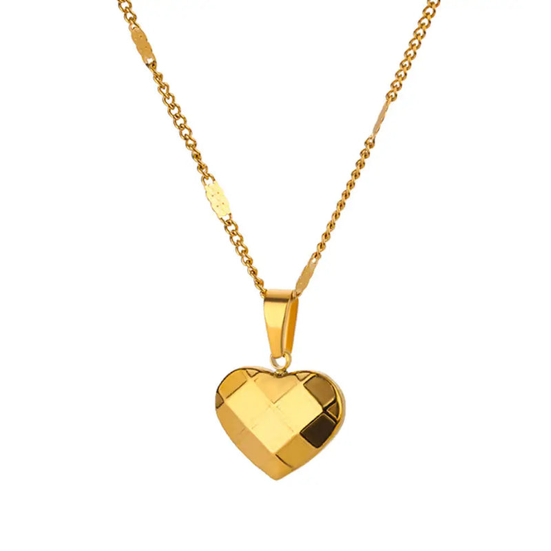 Geometric Heart Pendant Necklace