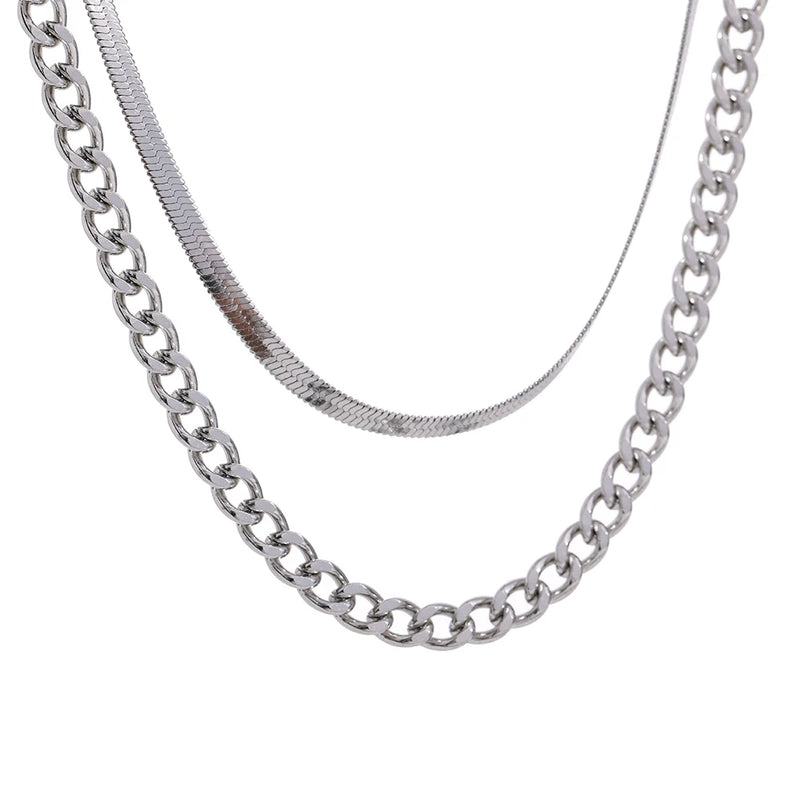 Stainless Steel Layered Necklace