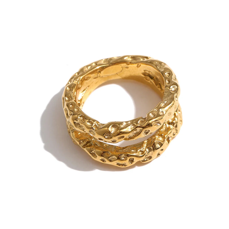 18K Gold-Plated Textured Ring