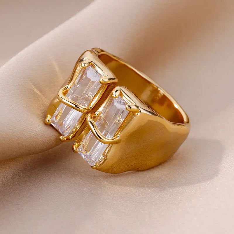 Dual Radiance Gold Ring