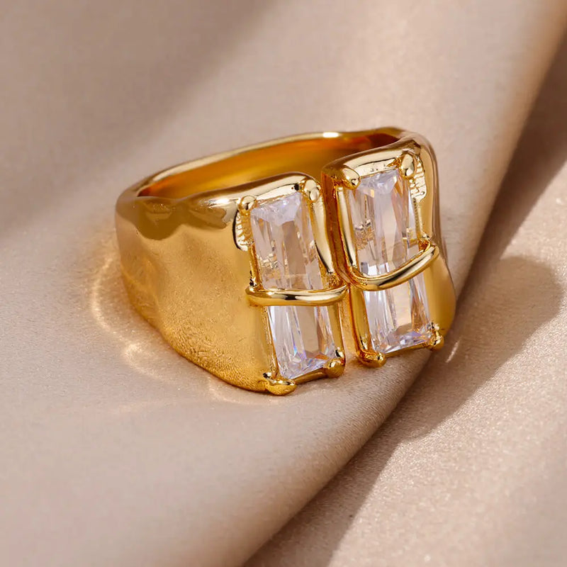 Dual Radiance Gold Ring