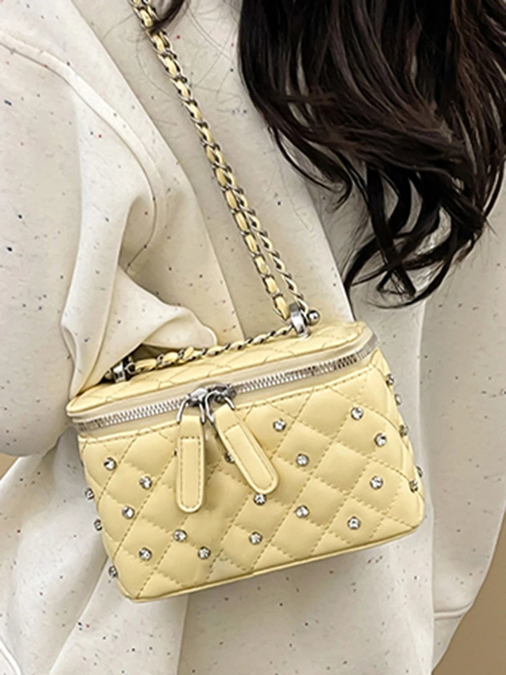 A Chain Leather Handbag. Spring Summer Female Crossbody Bag