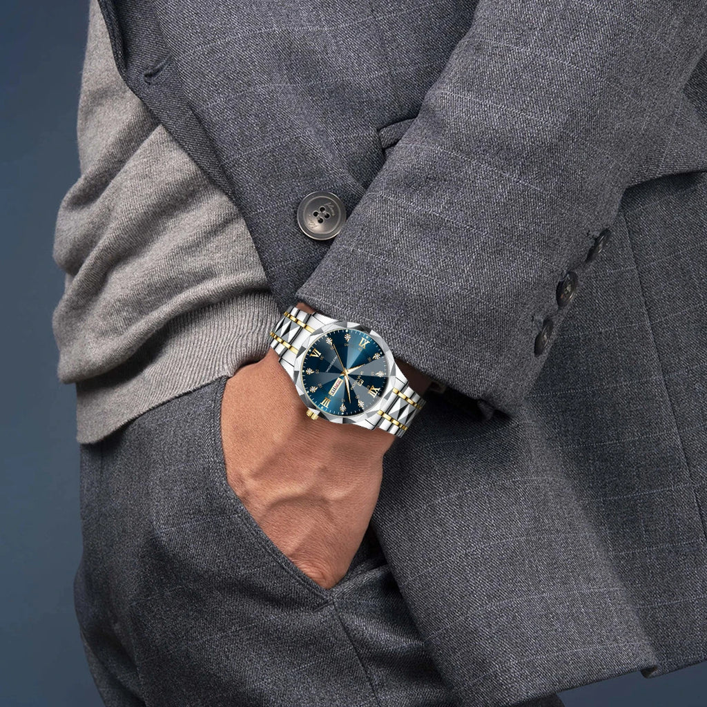 Men's  Watch Water Diamond Luxury Night Glow