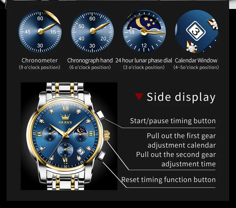 Luxury Stainless Steel Wristwatch For Men