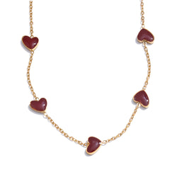 Red Heart Chain Necklace