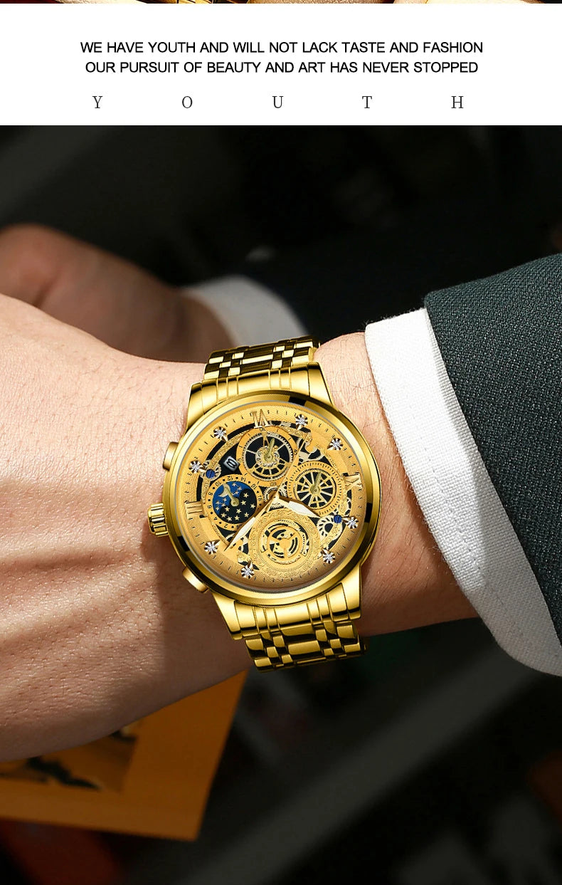 Luxury Fashion Casual Quartz Men's Watch Stainless Steel Strap