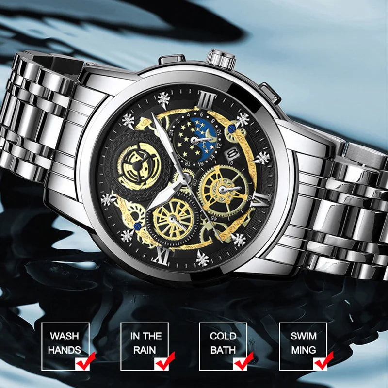 Luxury Fashion Casual Quartz Men's Watch Stainless Steel Strap