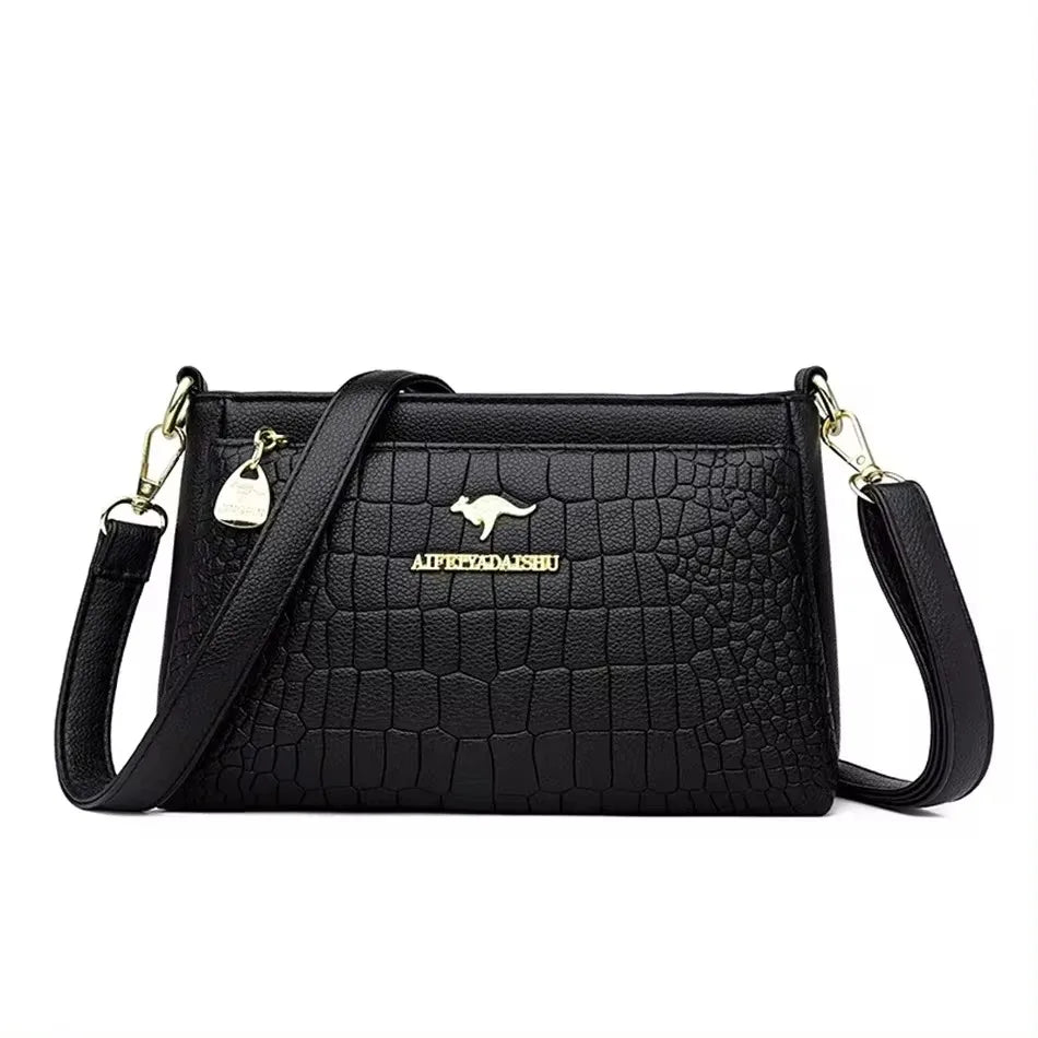 Leather Luxury Handbag. Shoulder Crossbody Handbag