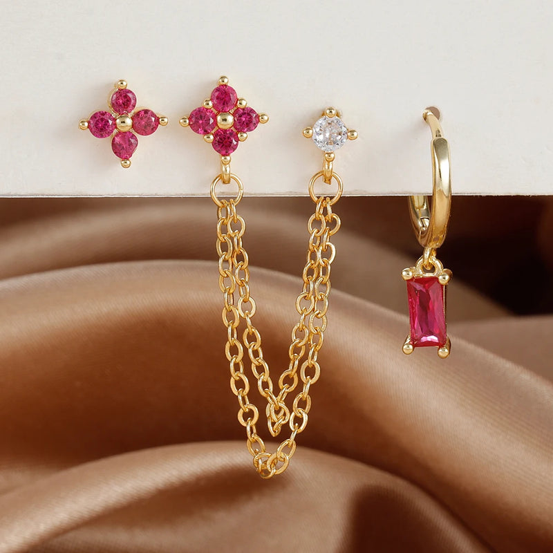 Birthstone Earrings Set