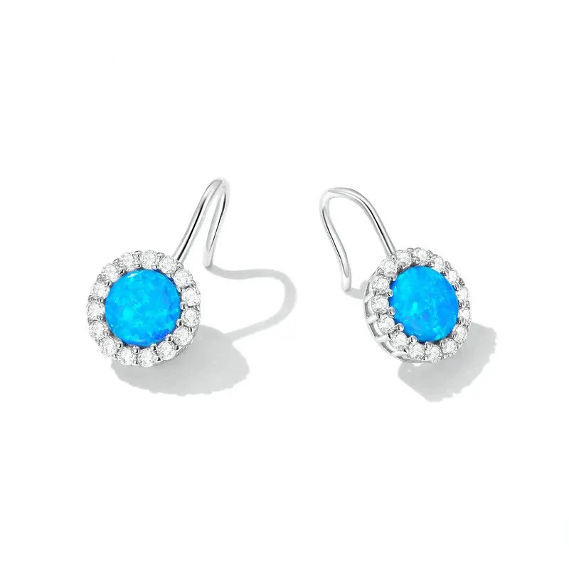 Sterling Silver Opal Drop Earrings